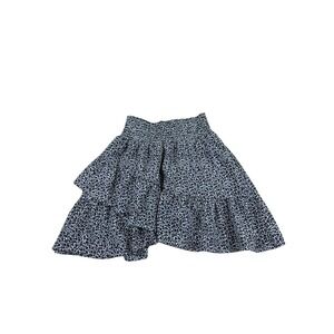 Altard State Floral Tiered Ruffle Skirt Black White Smocked Waist Size S